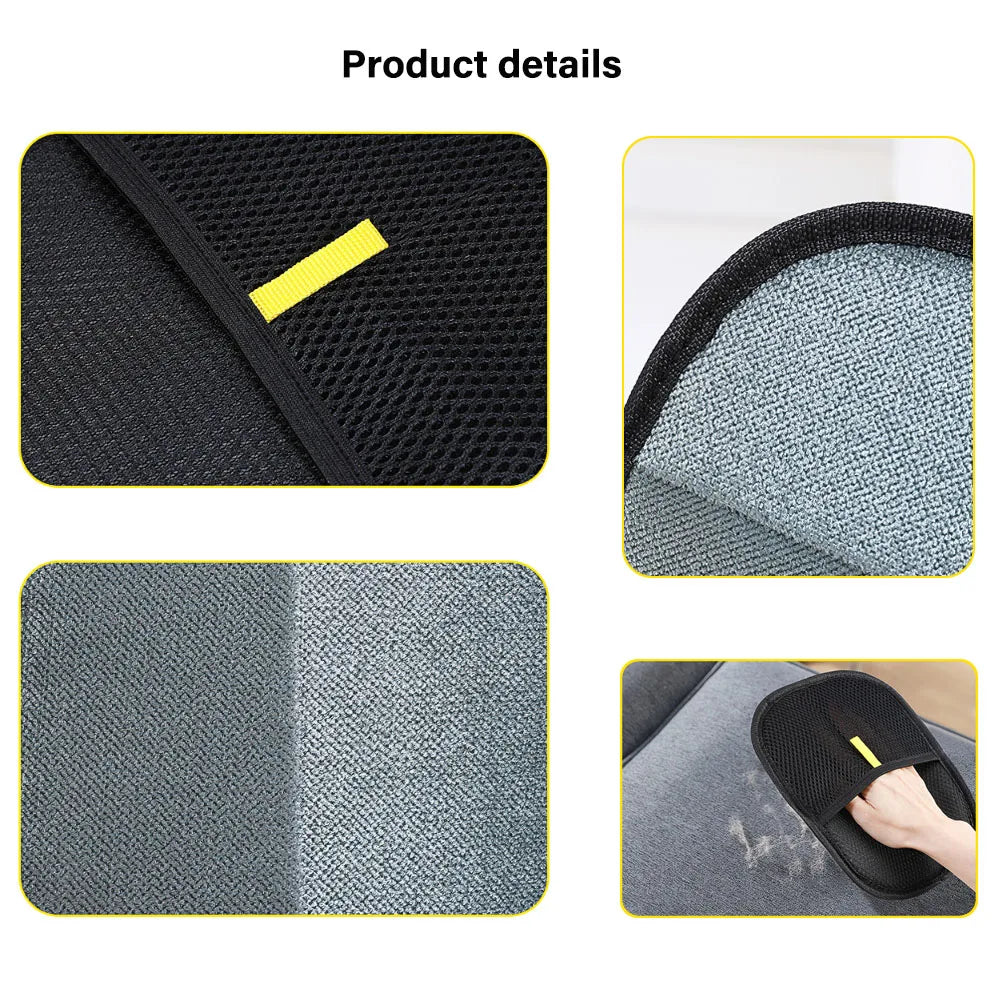 Pet Hair Removal Gloves Pet Grooming Gloves Cats Hair Brush Dual Brush Static-Free Cat Hair Cleaning Tool Hair Stripping Mitts